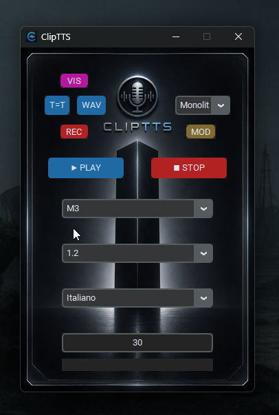 ClipTTS draggable from any free spot on the interface