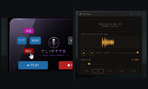 ClipTTS: REC recording and WavPlayer to replay the WAV